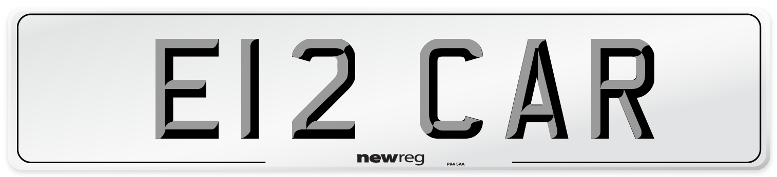 E12 CAR Number Plate from New Reg